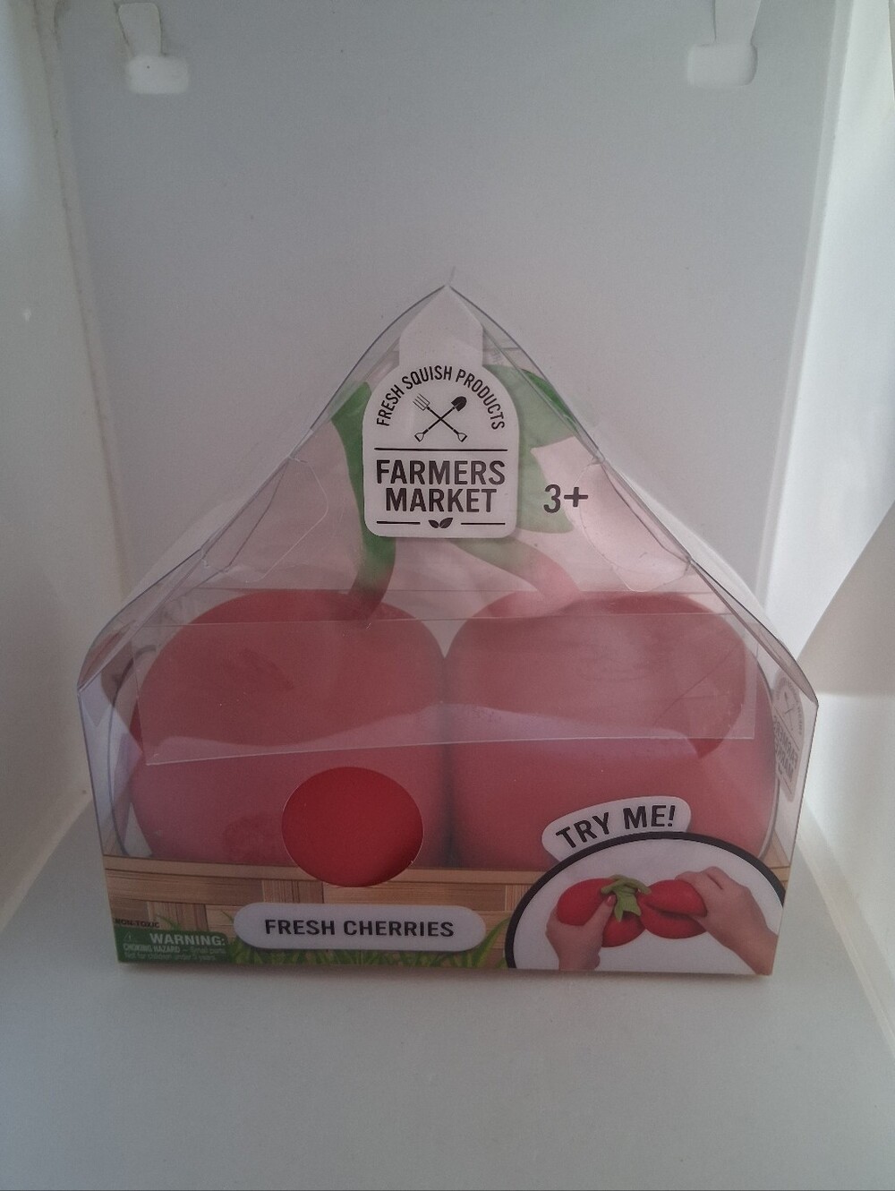 Fresh Squish Products Farmers Market Fresh Cherries Squish Squeeze Toy Red 3+